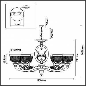 Подвесная люстра Odeon Light Piemont 3998/8