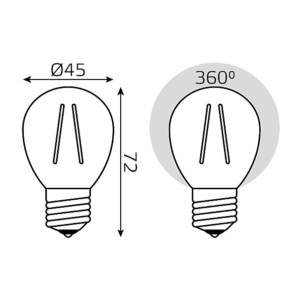 Светодиодная лампа Gauss Filament Globe 105802205