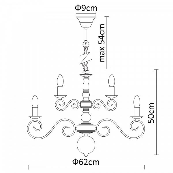 Подвесная люстра Arte Lamp Isabel A1129LM-12AB