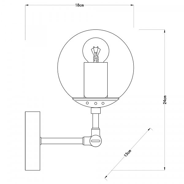 Настенное бра Arte Lamp Bolla A1664AP-1BK