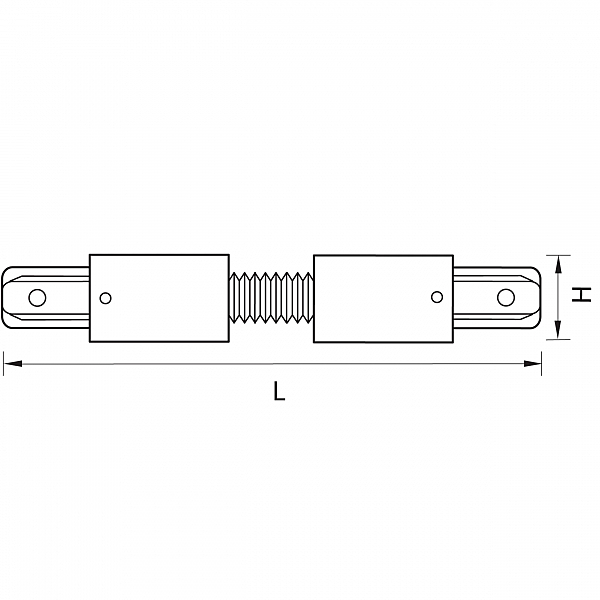 Соединитель регулируемый гибкий однофазный для встраиваемых треков Lightstar Barra 501156