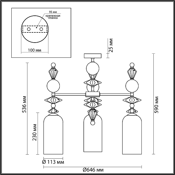 Потолочная люстра Odeon Light EXCLUSIVE Bizet 4855/3C