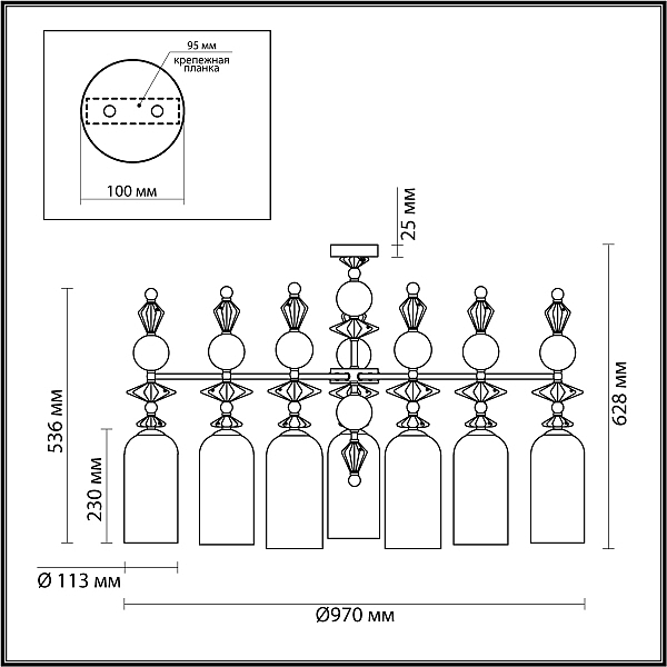 Потолочная люстра Odeon Light EXCLUSIVE Bizet 4855/7C