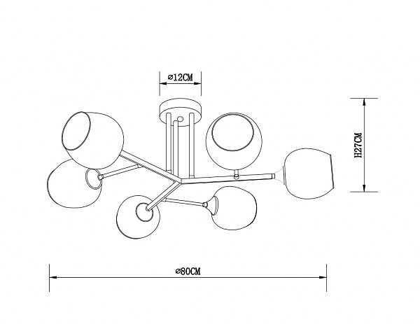 Потолочная люстра Arte Lamp Salm A3580PL-6BK