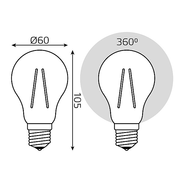 Светодиодная лампа Gauss Filament golden 102802010