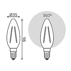 Светодиодная лампа Gauss Basic Filament Свеча 1031215