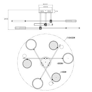 Потолочная люстра Arte Lamp Holly A1364PL-6PB