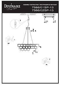 Подвесная люстра Divinare Chloe 7566/01 SP-13