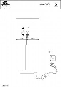 Настольная лампа Arte Lamp WAVERLEY A8880LT-1BK