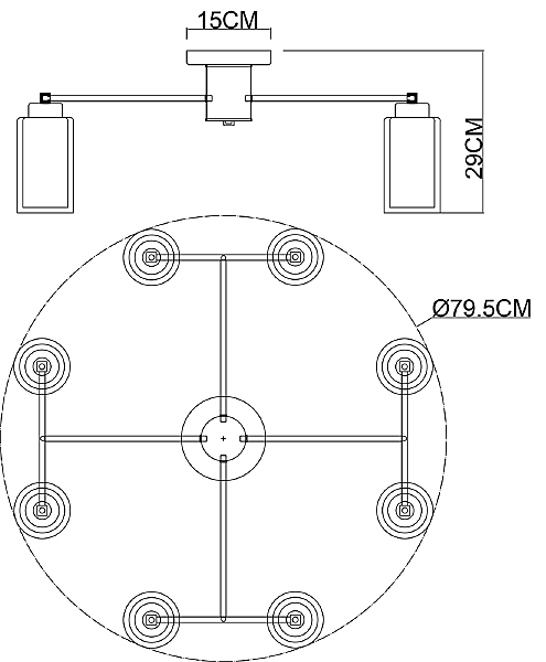 Потолочная люстра Arte Lamp Leo A7027PL-8BK