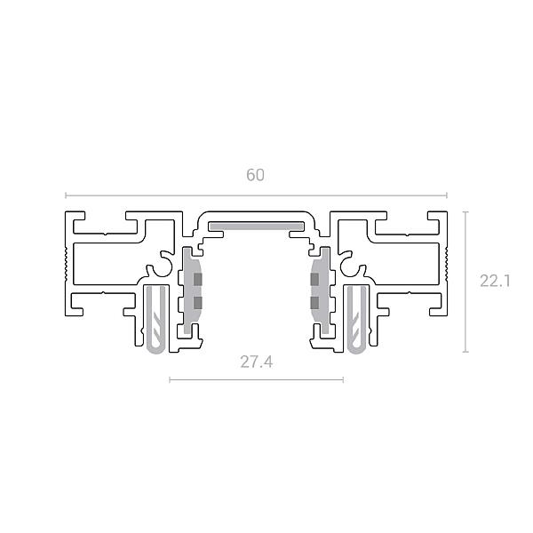 Шинопровод (низкий) для монтажа в натяжной потолок 2м Novotech Flum 135179