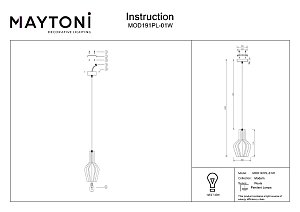 Светильник подвесной Maytoni Roots MOD191PL-01W