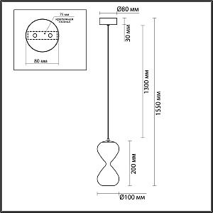 Светильник подвесной Odeon Light Glessi 5093/4L