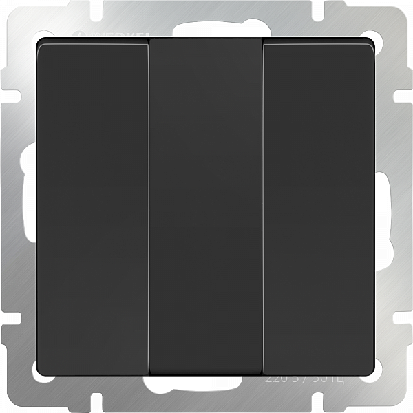 Выключатель Werkel Черный матовый WL08-SW-3G/Выключатель трехклавишный (черный матовый)
