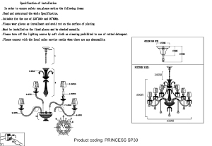 Подвесная хрустальная люстра Princess Crystal Lux PRINCESS SP30