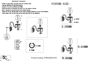 Настенное бра Crystal Lux Princess PRINCESS AP2