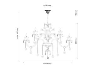 Подвесная хрустальная люстра Ashanti Lucia Tucci Ashanti 1250.18 clear