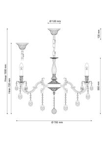 Подвесная хрустальная люстра Firenze Lucia Tucci FIRENZE 141.8 antique