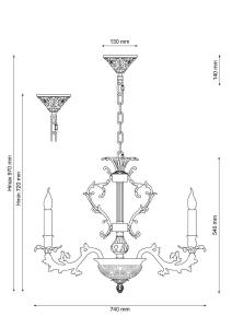 Подвесная люстра Lucia Tucci Firrnze FIRENZE 1780.8.2 antique gold