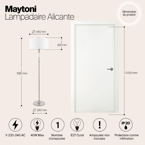 Торшер Maytoni Alicante MOD014FL-01N