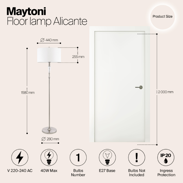 Торшер Maytoni Alicante MOD014FL-01N