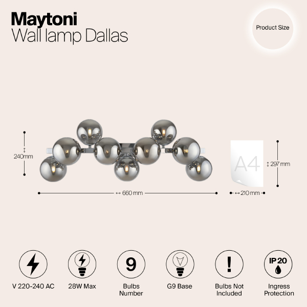 Настенное бра Maytoni Dallas MOD547WL-09CH