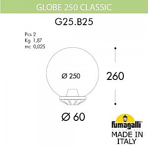 Консольный уличный светильник Fumagalli Globe 250 G25.B25.000.BYE27