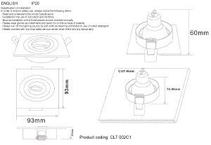 Встраиваемый светильник Crystal Lux Clt 002 CLT 002С1 BL