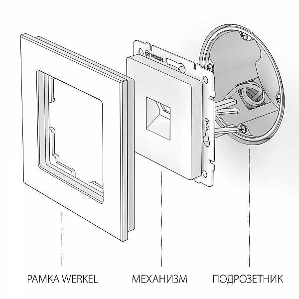 Werkel WL07-RJ-11/ Телефонная розетка RJ-11 (серо-коричневый)