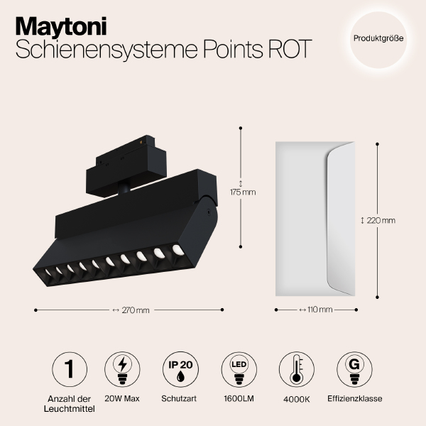 Трековый светильник Maytoni Points Rot Gravity TR015-2-20W4K-B