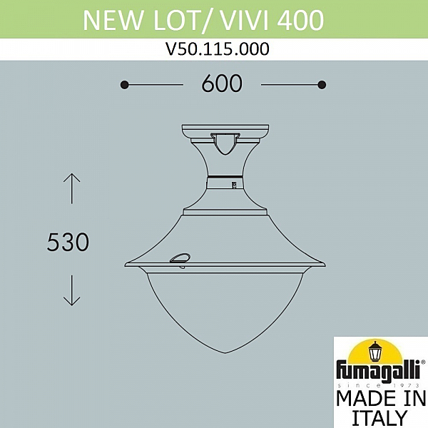 Уличный потолочный светильник Fumagalli Vivi V50.115.000.AXH27