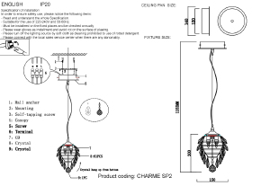 Светильник подвесной Crystal Lux Charme CHARME SP2 CHROME/TRANSPARENT