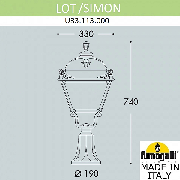 Уличный наземный светильник Fumagalli Simon U33.113.000.BXH27
