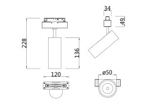 Трековый светильник Maytoni Focus LED Gravity TR019-2-10W3K-MG