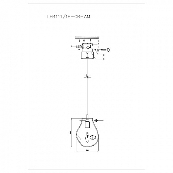 Светильник подвесной Lumien Hall Nertus LH4111/1P-CR-AM