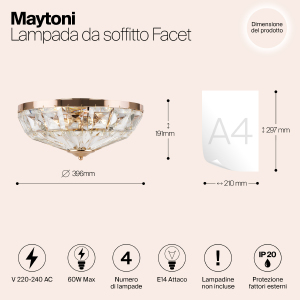 Светильник потолочный Maytoni Facet MOD094CL-04G