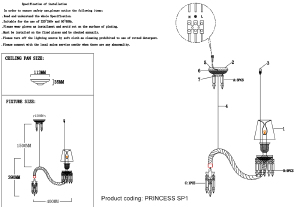 Светильник подвесной Crystal Lux Princess PRINCESS SP1