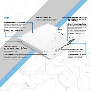 Встраиваемый светильник Gauss MiR G1-A0-00070-01G03-2003550