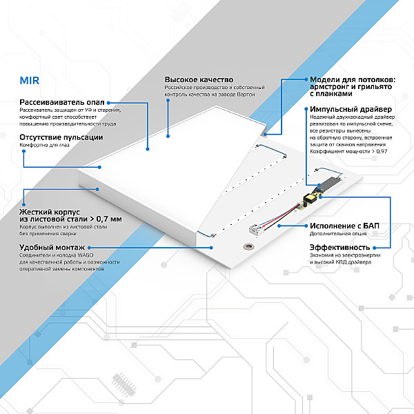 Встраиваемый светильник Gauss MiR G1-R3-00010-31A02-2003540