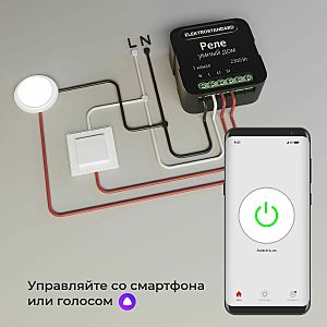 Wi-Fi реле Elektrostandard 76006/00 реле Умный дом черный