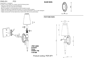 Настенное бра Crystal Lux PER PER AP1 BRASS/BEIGE