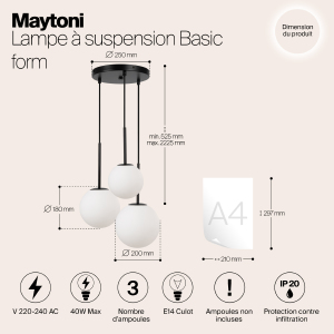 Светильник подвесной Maytoni Basic form MOD321PL-03B