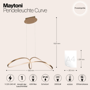 Подвесная люстра Maytoni Curve MOD156PL-L52G4K