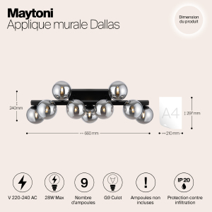 Настенное бра Maytoni Dallas MOD547WL-09B