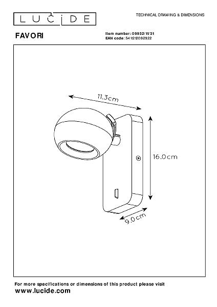 Светильник спот Lucide Favori 09932/11/31