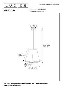 Светильник подвесной Lucide Gregory 30495/03/38