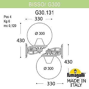 Уличный настенный светильник Fumagalli Globe 300 G30.131.000.AYF1RDN