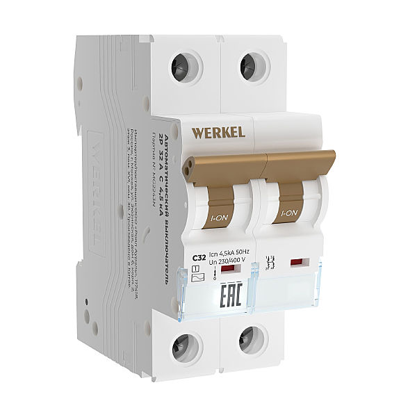 Автоматический выключатель Werkel W902P324 / Автоматический выключатель 2P 32 A C 4,5 кА