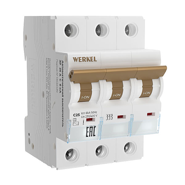 Автоматический выключатель Werkel W903P256 / Автоматический выключатель 3P 25 A C 6 kА