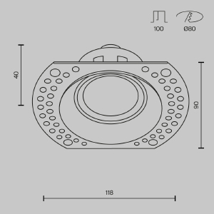 Встраиваемый светильник Maytoni Dot DL042-01-RD-B